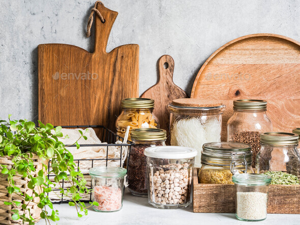  Kitchen storage of reusable products for the environment and zero waste life