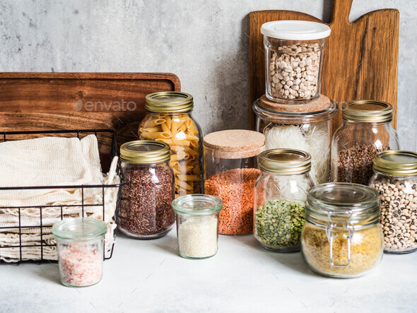 Kitchen storage of reusable products for the environment and zero waste life