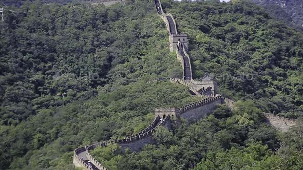 Great Wall of China in Summer with beautiful sky. Famous Great Wall of ...