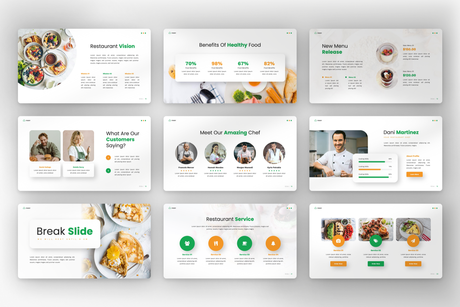 Veghanzi - Health & Organic Powerpoint Template, Presentation Templates