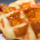 Close up fresh waffles topped with above pineapple jam - PhotoDune Item for Sale