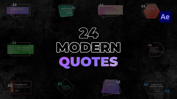 24 Modern Quotes Titles Titles template preview
