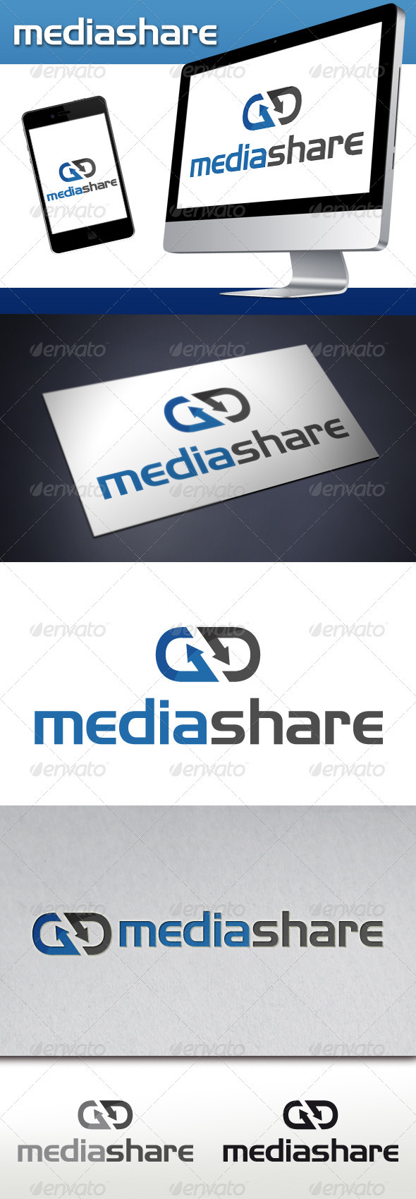 Media Share Hosting Logo - Vector Abstract