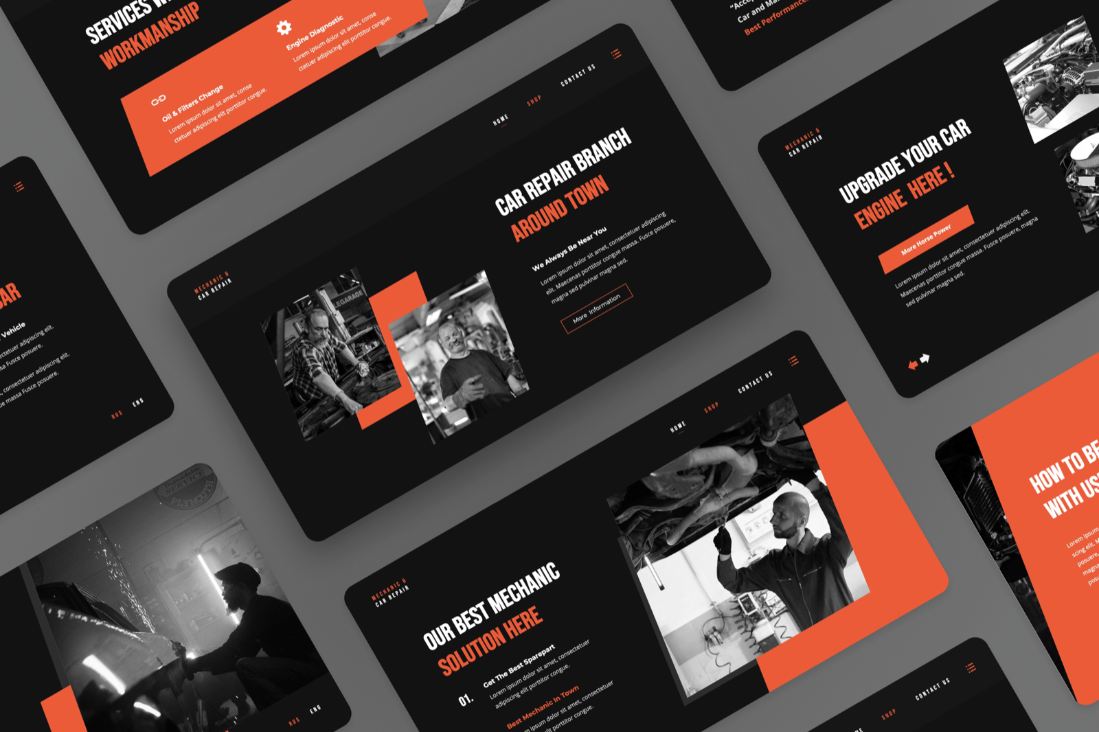 Ostero - Mechanic Car Repair Powerpoint Template, Presentation Templates
