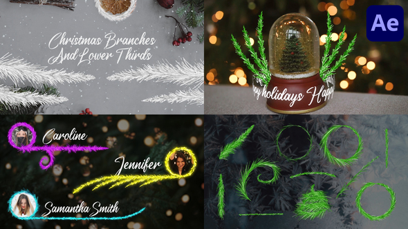 Christmas Branches And Lower Thirds for After Effects