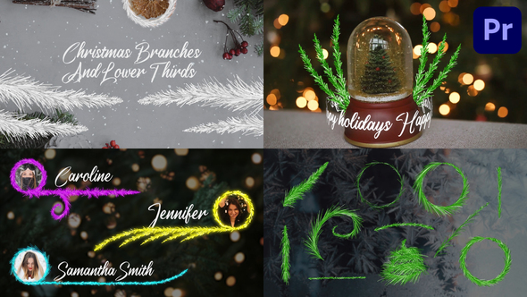 Christmas Branches And Lower Thirds for Premiere Pro
