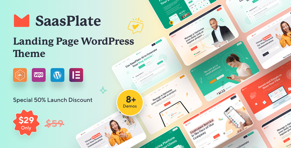 SaasPlate –  Landing Page WordPress Theme