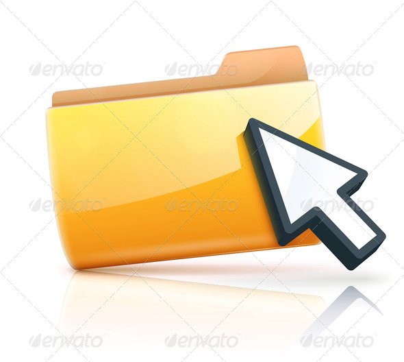 Yellow Folder Icon - Technology Conceptual