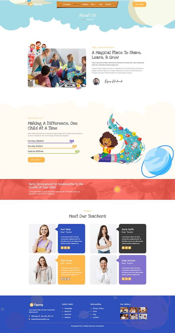 Terra - Child Care & Kindergarten Elementor Template Kit by Rometheme