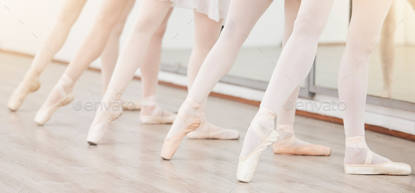 Fitness, art and ballet dance class training practice creative dancing in a studio or center, welln