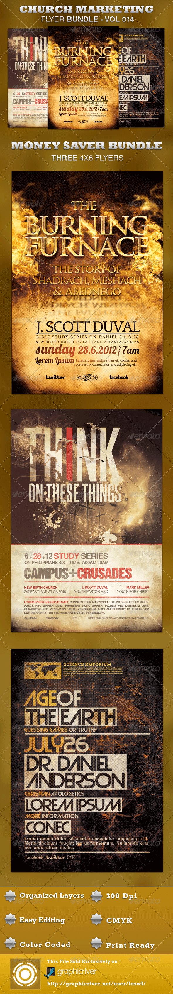 Church Marketing Flyer Bundle-Vol 014 - Church Flyers