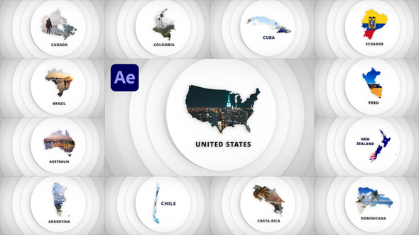 3D Disks Maps Opener - Americas & Australia for After Effects