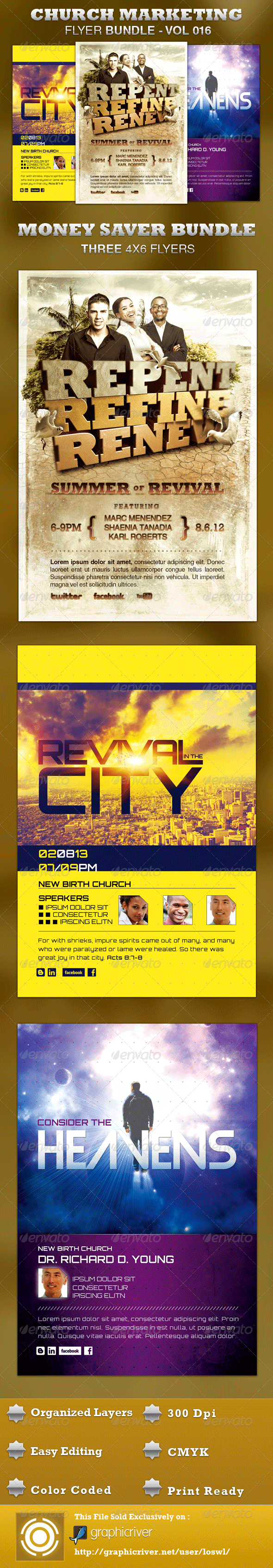 Church Marketing Flyer Bundle-Vol 016 - Church Flyers