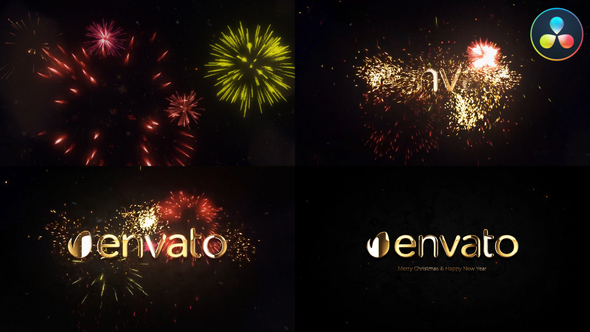 New Year Firework Logo for DaVinci Resolve