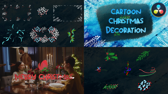 Cartoon Christmas Decoration Effects | DaVinci Resolve