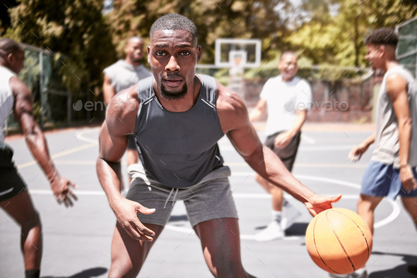 Basketball player, team sports and motivation, focus and power for competition, game or training wi - Stock Photo - Images