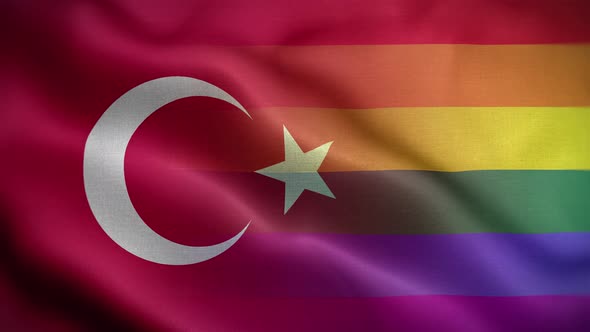LGBT Turkey Flag Loop Background 4K