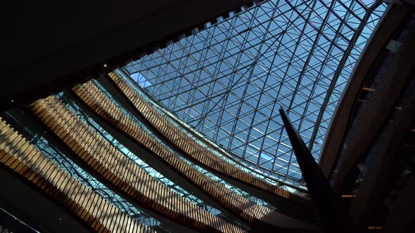 Luxury Building Architecture and Glass Ceiling 4K alt