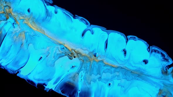 Fluid Art Drawing Video Abstract Blue Acrylic Texture with Colorful Waves alt