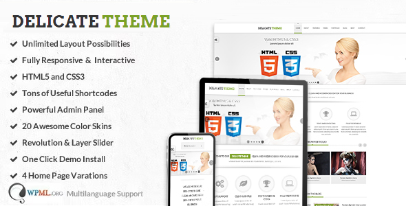 Delicate - Multipurpose Responsive HTML5 Template