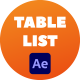 Table List Pack