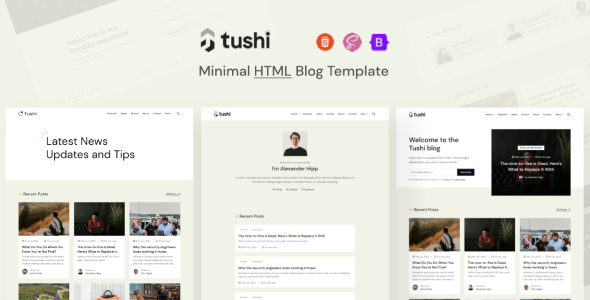 Tushi - Minimal HTML Blog Template