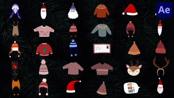 Christmas Hats And Masks for After Effects