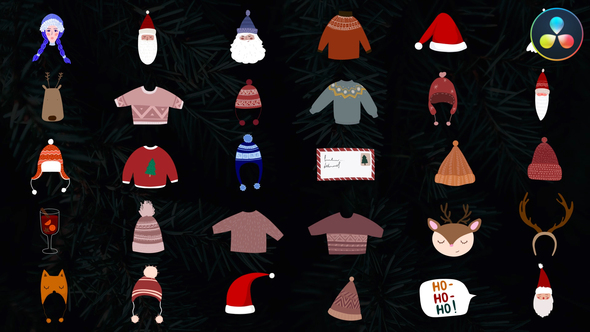 Christmas Hats And Masks for DaVinci Resolve