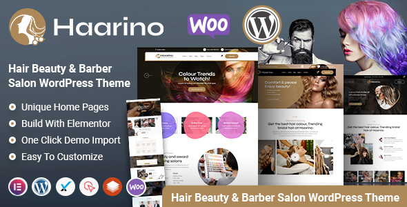 Haarino – Hair Beauty Salon & Barber Shop WordPress Theme