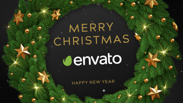 Christmas Wreath Logo Stings template preview