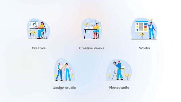 Creative works - Flat concept