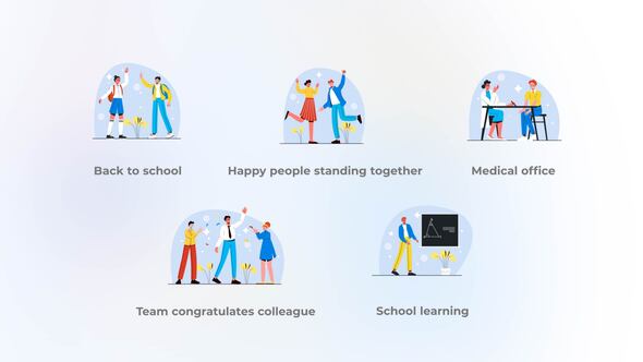 Happy people standing together - Flat concept
