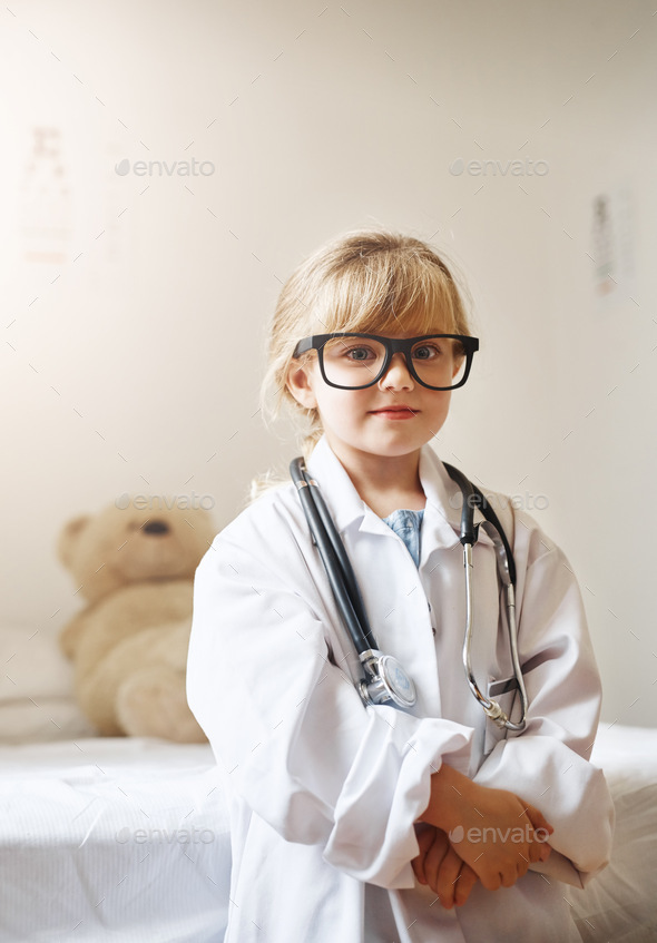 Mom said I can be anything I want. Portrait of an adorable little girl dressed up as a doctor.