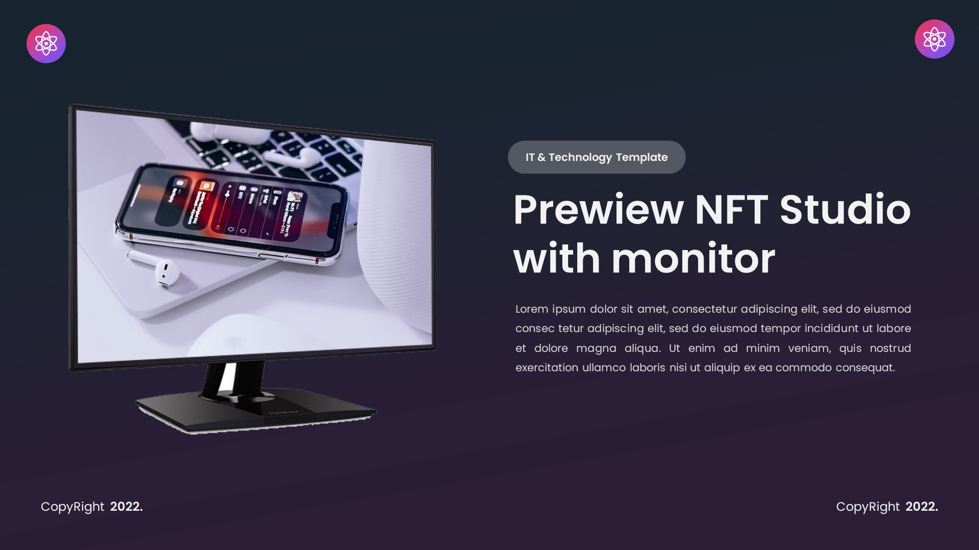 NFT Studio - IT & Technology Powerpoint Template, Presentation Templates