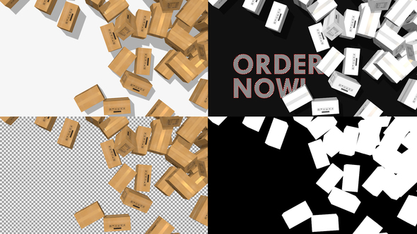 Shipping Carton Falling From Right Side on Floor, Two Different Brown ...