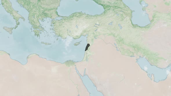 Globe Map of Lebonan with a label