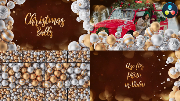 Christmas Balls Opener And Transitions for DaVinci Resolve