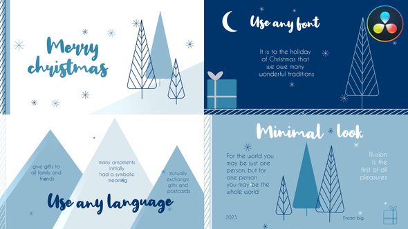 Christmas Typography Scenes for DaVinci Resolve