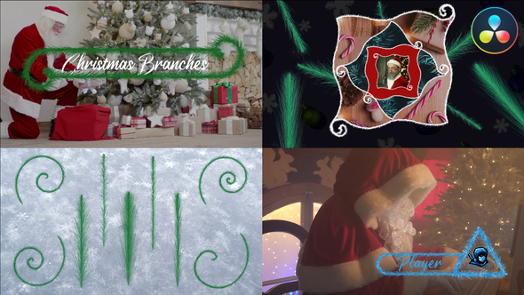 Christmas Branches And Vignettes And Titles Pack for DaVinci Resolve