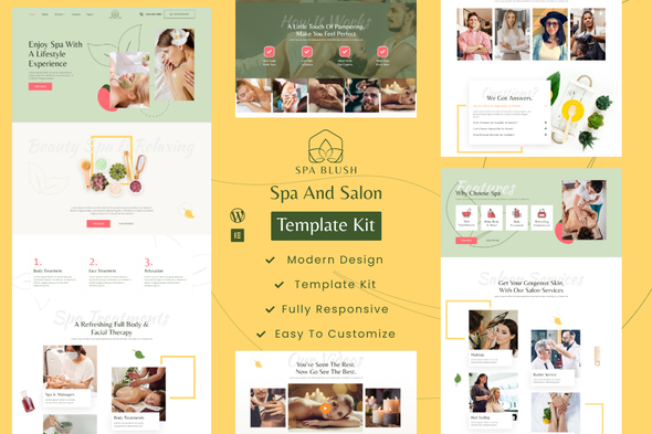 Spa Blush - Beauty Massage & Wellness Elementor Template kit