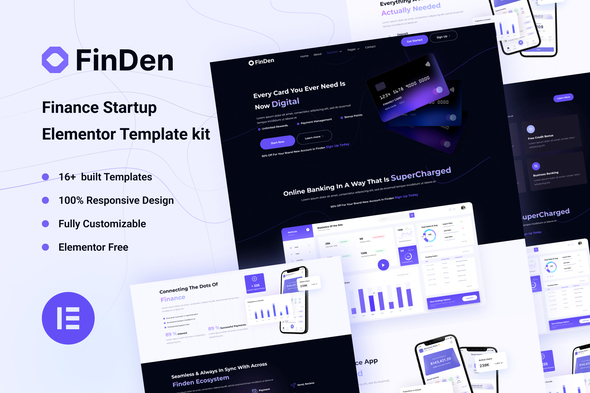 Finden - Business & Finance Startup Elementor Template kit