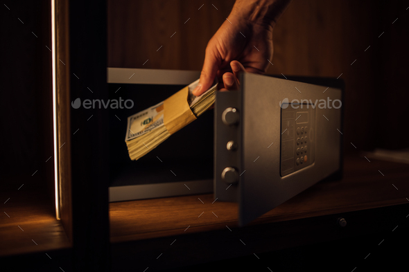 Keeping cash money in metal safe.