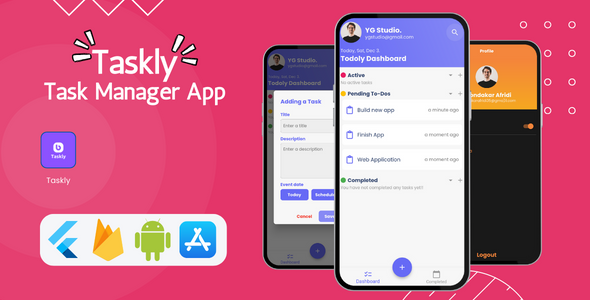 Taskly v1.0.3 - Daily Task Manager App | Flutter & Firebase | Android & iOS