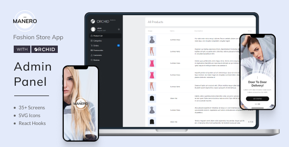 Manero - Fashion E-Commerce App | CLI 0.72.6 | TypeScript | Redux Store | Admin Paneld