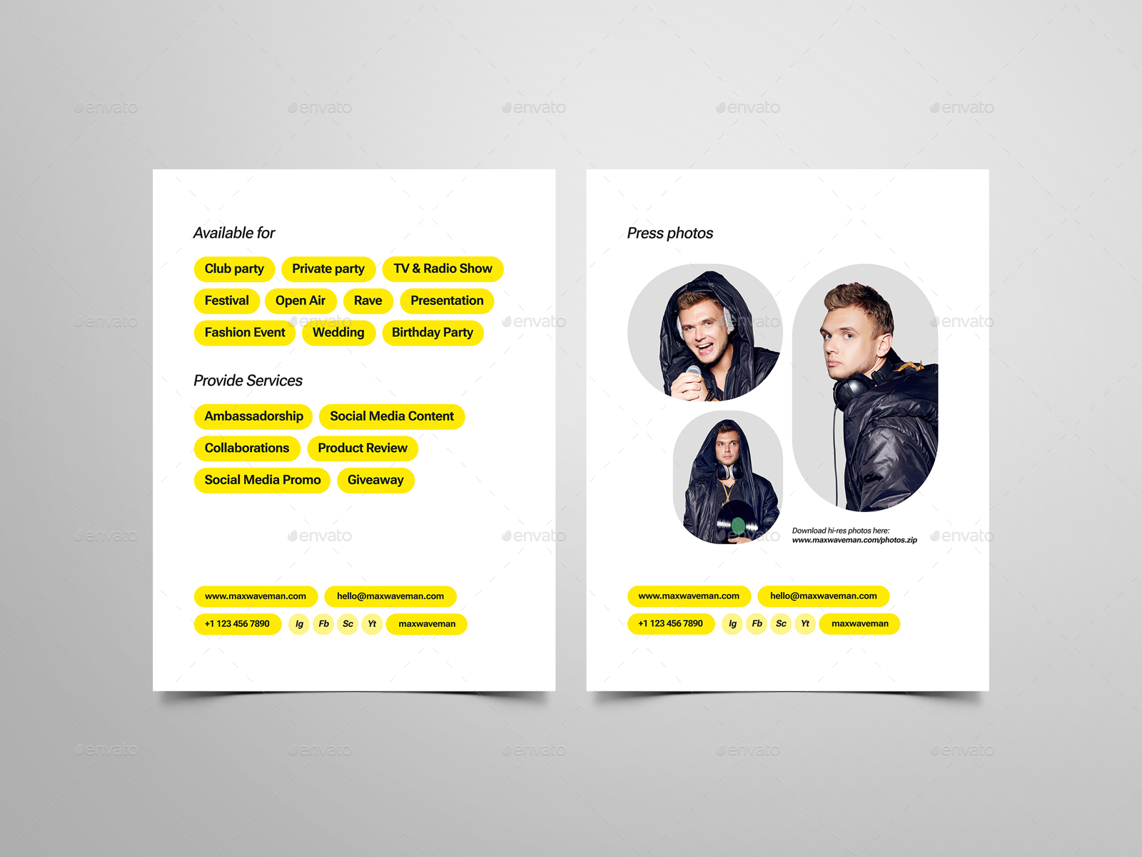 Modern DJ Press Kit Template, Print Templates GraphicRiver