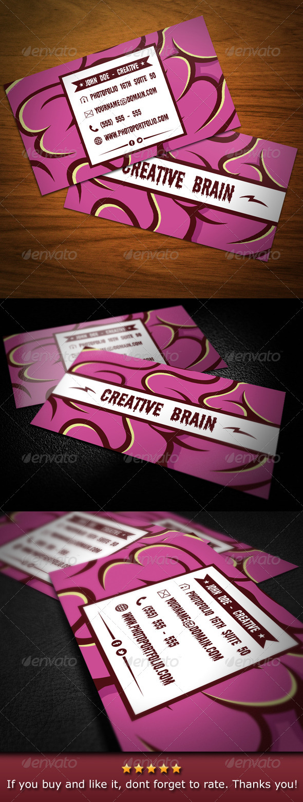 Creative Brain Business Card - Creative Business Cards