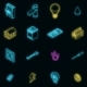 Utilities Icons Set Vector Neon, Vectors | GraphicRiver