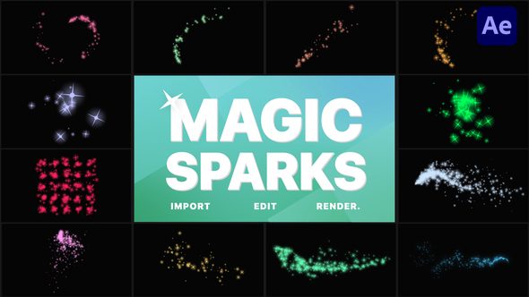 Christmas Magic Sparks | After Effects Elements template preview