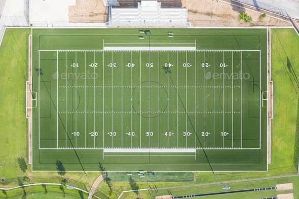 Aerial view of the football field - Stock Photo - Images