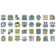 Food Critic Icons Set Vector Flat